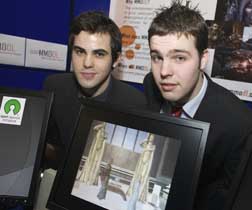 James O'Sullivan and John Twohig, Computing, CIT; prize winners for
            Best Innovation in an Emerging Space MMODL