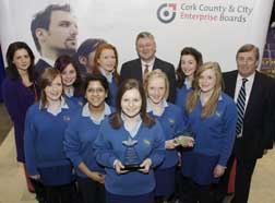 Team members from Christ King GS; Best Business Presentation and
            Best Overall Company, Cork City  Starstruck, 