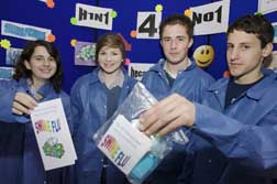 Team
            members from Coláiste Muire, Crosshaven; Best Business Presentation
            prize winners South Cork, for their project H1N1 4 no 1.