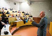 Guest lecturer Commander Martin Counihan, Irish Naval Service, presents Certificates in HR Management & Development