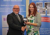 Janina Zambrzycka is presented with the inaugural Niall Condon Pfizer Process Safety Award