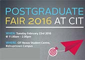 CIT Postgraduate Fair takes places on Tuesday 23rd February