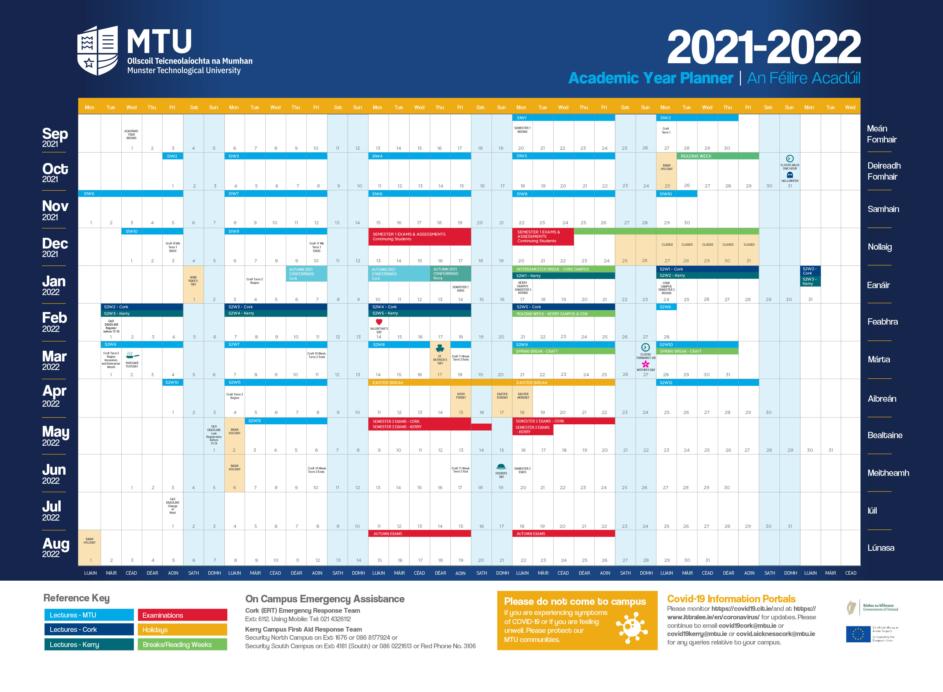 Mtu Academic Calendar 2022 Cit - Cork Institute Of Technology - Semester Dates And Calendar