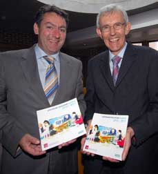 Billy Kelleher T.D. Minister for Trade & Commerce with Dr Brendan Murphy, President, CIT at the Launch of the new Continuing Education Handbook 2010-2011.